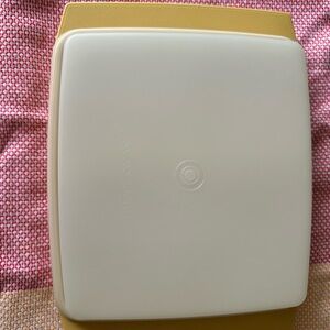 Tupperware White and Mustard Yellow Egg Container